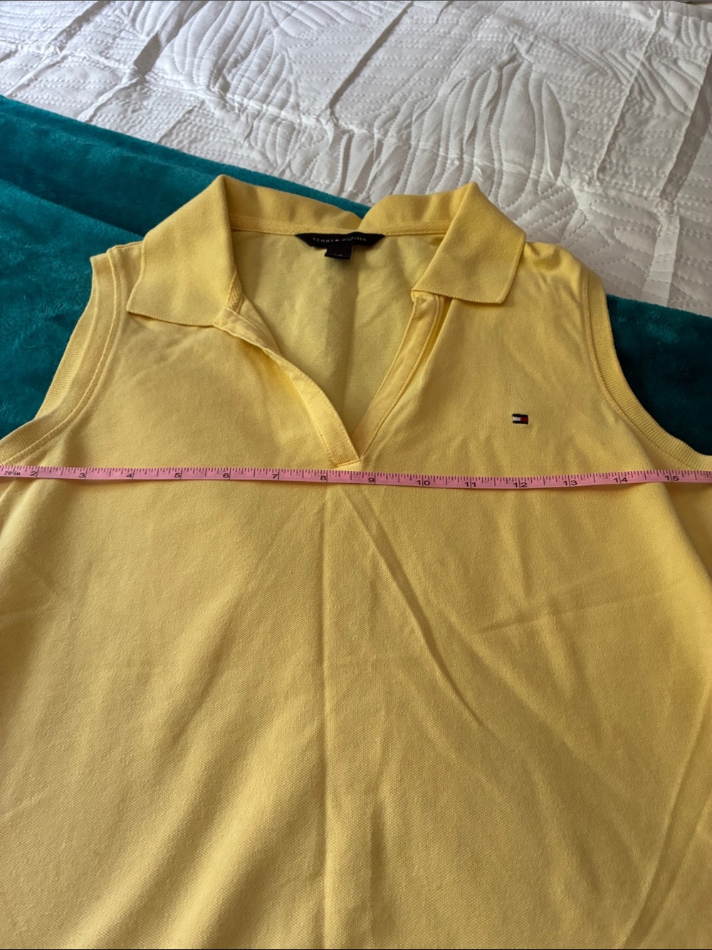 Tommy Hilfiger Yellow Sleeveless Polo Tank Top - Picture 2 of 6